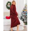 Ekouaer Women’s Flannel Robe Zipper Front Robes Full Length Bathrobe(S-XXL)(Dark Red)