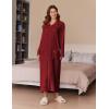 Ekouaer Women’s Flannel Robe Zipper Front Robes Full Length Bathrobe(S-XXL)(Dark Red)