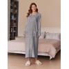 Ekouaer Women’s Flannel Robe Zipper Front Robes Full Length Bathrobe(S-XXL)(Grey)