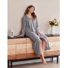 Ekouaer Women’s Flannel Robe Zipper Front Robes Full Length Bathrobe(S-XXL)(Grey)