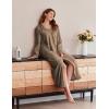 Ekouaer Women’s Flannel Robe Zipper Front Robes Full Length Bathrobe(S-XXL)(Khaki)