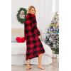 Ekouaer Women’s Flannel Robe Zipper Front Robes Full Length Bathrobe(S-XXL)(Red & Black Plaid)