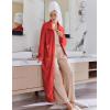 Ekouaer Women’s Flannel Robe Zipper Front Robes Full Length Bathrobe(S-XXL)(Red)