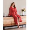 Ekouaer Women’s Flannel Robe Zipper Front Robes Full Length Bathrobe(S-XXL)(Red)
