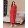 Ekouaer Women’s Flannel Robe Zipper Front Robes Full Length Bathrobe(S-XXL)(Red)