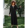 Ekouaer Women’s Long Sleeve Nightgown Full Length Sleepwear Long Sleepshirts Henley Sleep Dress S-4XL(A-a-black)