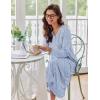 Ekouaer Women’s Long Sleeve Nightgown Full Length Sleepwear Long Sleepshirts Henley Sleep Dress S-4XL(A_a_blue Florals)