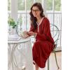 Ekouaer Women’s Long Sleeve Nightgown Full Length Sleepwear Long Sleepshirts Henley Sleep Dress S-4XL(A-a-wine Red)