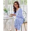 Ekouaer Women’s Long Sleeve Nightgown Full Length Sleepwear Long Sleepshirts Henley Sleep Dress S-4XL(A_blue Pigeon)