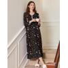 Ekouaer Women’s Long Sleeve Nightgown Full Length Sleepwear Long Sleepshirts Henley Sleep Dress S-4XL(B-b-butterfly)