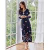 Ekouaer Women’s Long Sleeve Nightgown Full Length Sleepwear Long Sleepshirts Henley Sleep Dress S-4XL(C_black Butterfly)