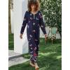 Ekouaer Women’s Long Sleeve Nightgown Full Length Sleepwear Long Sleepshirts Henley Sleep Dress S-4XL(C_black Butterfly)