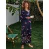 Ekouaer Women’s Long Sleeve Nightgown Full Length Sleepwear Long Sleepshirts Henley Sleep Dress S-4XL(C_black Butterfly)