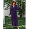 Ekouaer Women’s Long Sleeve Nightgown Full Length Sleepwear Long Sleepshirts Henley Sleep Dress S-4XL(Dark Purple)