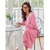 Ekouaer Women’s Long Sleeve Nightgown Full Length Sleepwear Long Sleepshirts Henley Sleep Dress S-4XL(Pink)