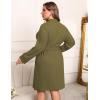 Ekouaer Women’s Plus Size Robe Waffle Knit Bathrobe Short Lightweight Kimono Robes with Pockets Maternity Robe 1x-5x(Army Green)
