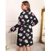 Ekouaer Women’s Plus Size Robe Waffle Knit Bathrobe Short Lightweight Kimono Robes with Pockets Maternity Robe 1x-5x(Floral Black)