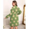 Ekouaer Women’s Plus Size Robe Waffle Knit Bathrobe Short Lightweight Kimono Robes with Pockets Maternity Robe 1x-5x(Green Floral)