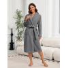 Ekouaer Women’s Robe Long Plush Soft Bathrobe Cozy Warm Robes Shawl Collar Sleepwear with Pockets(Black)