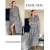 Ekouaer Women’s Robe Long Plush Soft Bathrobe Cozy Warm Robes Shawl Collar Sleepwear with Pockets(Black)