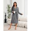 Ekouaer Women’s Robe Long Plush Soft Bathrobe Cozy Warm Robes Shawl Collar Sleepwear with Pockets(Black)