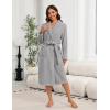 Ekouaer Women’s Robe Long Plush Soft Bathrobe Cozy Warm Robes Shawl Collar Sleepwear with Pockets(Deep Gray)