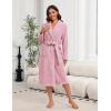 Ekouaer Women’s Robe Long Plush Soft Bathrobe Cozy Warm Robes Shawl Collar Sleepwear with Pockets(Deep Pink)