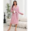 Ekouaer Women’s Robe Long Plush Soft Bathrobe Cozy Warm Robes Shawl Collar Sleepwear with Pockets(Deep Pink)