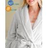 Ekouaer Women’s Robe Long Plush Soft Bathrobe Cozy Warm Robes Shawl Collar Sleepwear with Pockets(Light Gray)