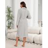 Ekouaer Women’s Robe Long Plush Soft Bathrobe Cozy Warm Robes Shawl Collar Sleepwear with Pockets(Light Gray)