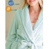 Ekouaer Women’s Robe Long Plush Soft Bathrobe Cozy Warm Robes Shawl Collar Sleepwear with Pockets(Light Green)