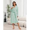 Ekouaer Women’s Robe Long Plush Soft Bathrobe Cozy Warm Robes Shawl Collar Sleepwear with Pockets(Light Green)