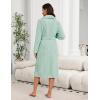 Ekouaer Women’s Robe Long Plush Soft Bathrobe Cozy Warm Robes Shawl Collar Sleepwear with Pockets(Light Green)