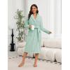 Ekouaer Women’s Robe Long Plush Soft Bathrobe Cozy Warm Robes Shawl Collar Sleepwear with Pockets(Light Green)