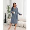 Ekouaer Women’s Robe Long Plush Soft Bathrobe Cozy Warm Robes Shawl Collar Sleepwear with Pockets(Navy)