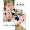 Ekouaer Women’s Robe Long Plush Soft Bathrobe Cozy Warm Robes Shawl Collar Sleepwear with Pockets(Pink)