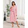 Ekouaer Women’s Robe Long Plush Soft Bathrobe Cozy Warm Robes Shawl Collar Sleepwear with Pockets(Pink)
