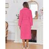 Ekouaer Women’s Robe Long Plush Soft Bathrobe Jacquard Color Block Robes Shawl Collar Sleepwear with Pockets S-XXL(Rose Pink)