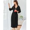 Ekouaer Women’s Robe Long Waffle Knit Bathrobe Lightweight Soft Kimono Robes Loungewear S-XXL(Big Waffle-black)