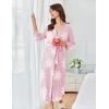 Ekouaer Women’s Robe Long Waffle Knit Bathrobe Lightweight Soft Kimono Robes Loungewear S-XXL(Big Waffle-floral Pink)