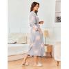 Ekouaer Women’s Robe Long Waffle Knit Bathrobe Lightweight Soft Kimono Robes Loungewear S-XXL(Big Waffle-floral Purple)