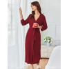 Ekouaer Women’s Robe Long Waffle Knit Bathrobe Lightweight Soft Kimono Robes Loungewear S-XXL(Big Waffle-wine Red)