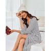 Ekouaer Women’s Robe Long Waffle Knit Bathrobe Lightweight Soft Kimono Robes Loungewear S-XXL(Black Stripe)