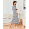 Ekouaer Women’s Robe Long Waffle Knit Bathrobe Lightweight Soft Kimono Robes Loungewear S-XXL(Black Stripe)