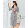 Ekouaer Women’s Robe Long Waffle Knit Bathrobe Lightweight Soft Kimono Robes Loungewear S-XXL(Black Stripe)