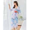 Ekouaer Women’s Robe Long Waffle Knit Bathrobe Lightweight Soft Kimono Robes Loungewear S-XXL(Floral Pink Blue)