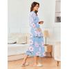 Ekouaer Women’s Robe Long Waffle Knit Bathrobe Lightweight Soft Kimono Robes Loungewear S-XXL(Floral Pink Blue)