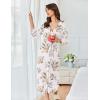 Ekouaer Women’s Robe Long Waffle Knit Bathrobe Lightweight Soft Kimono Robes Loungewear S-XXL(Floral White)