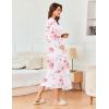 Ekouaer Women’s Robe Long Waffle Knit Bathrobe Lightweight Soft Kimono Robes Loungewear S-XXL(Floral White Red)