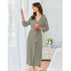 Ekouaer Women’s Robe Long Waffle Knit Bathrobe Lightweight Soft Kimono Robes Loungewear S-XXL(Light Green)